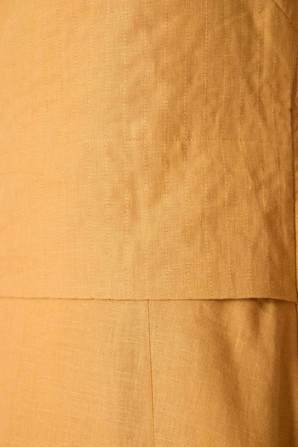Senaka Yellow Linen Panelled Dress - image 5