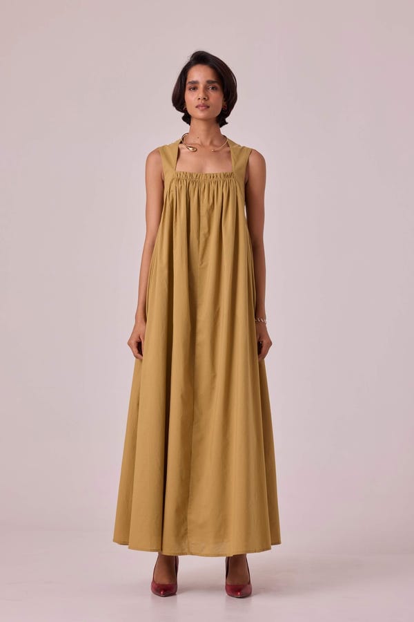 The Summer House — Themis Tan Organic Maxi Dress