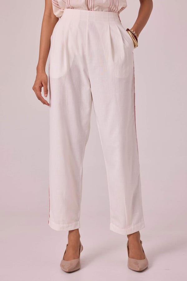 The Summer House — Ratan Off White Handwoven Pant