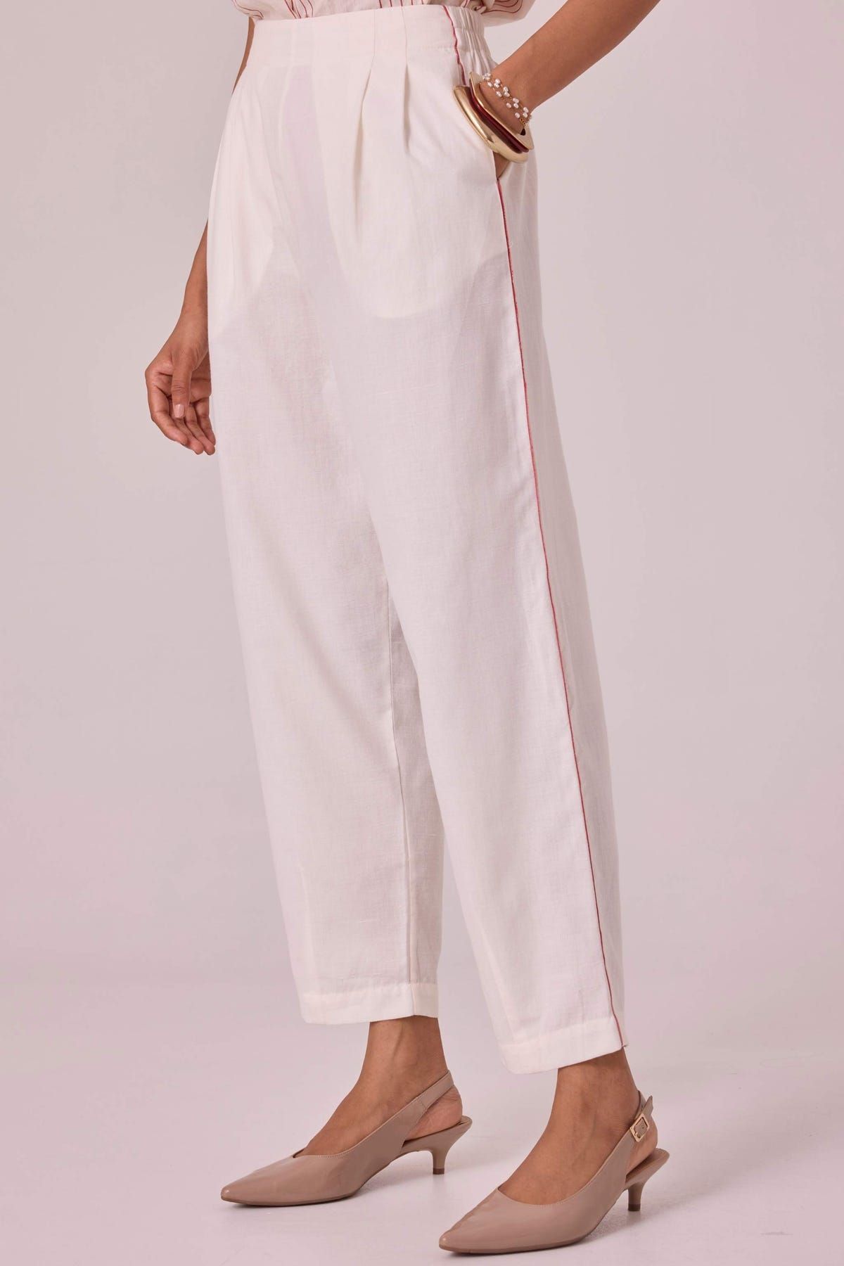 Ratan Off White Handwoven Pant - image 2