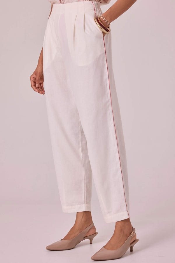The Summer House — Ratan Off White Handwoven Pant