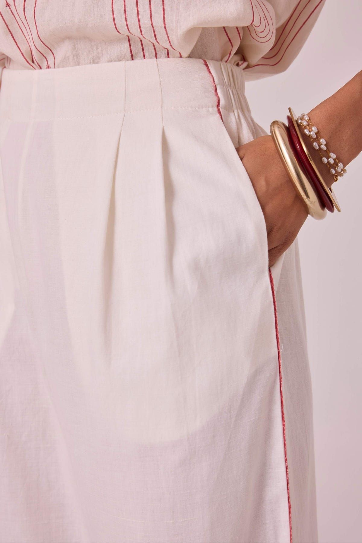 Ratan Off White Handwoven Pant - image 3