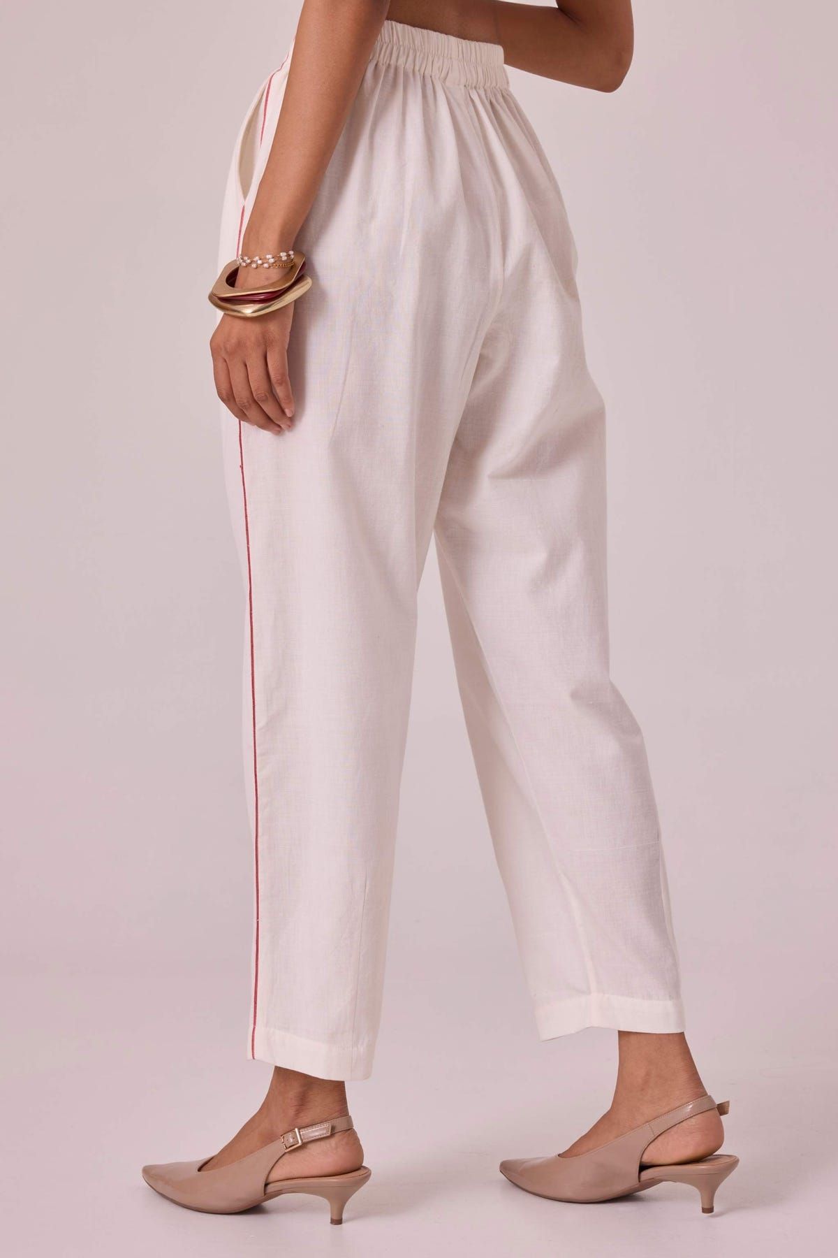 Ratan Off White Handwoven Pant - image 5