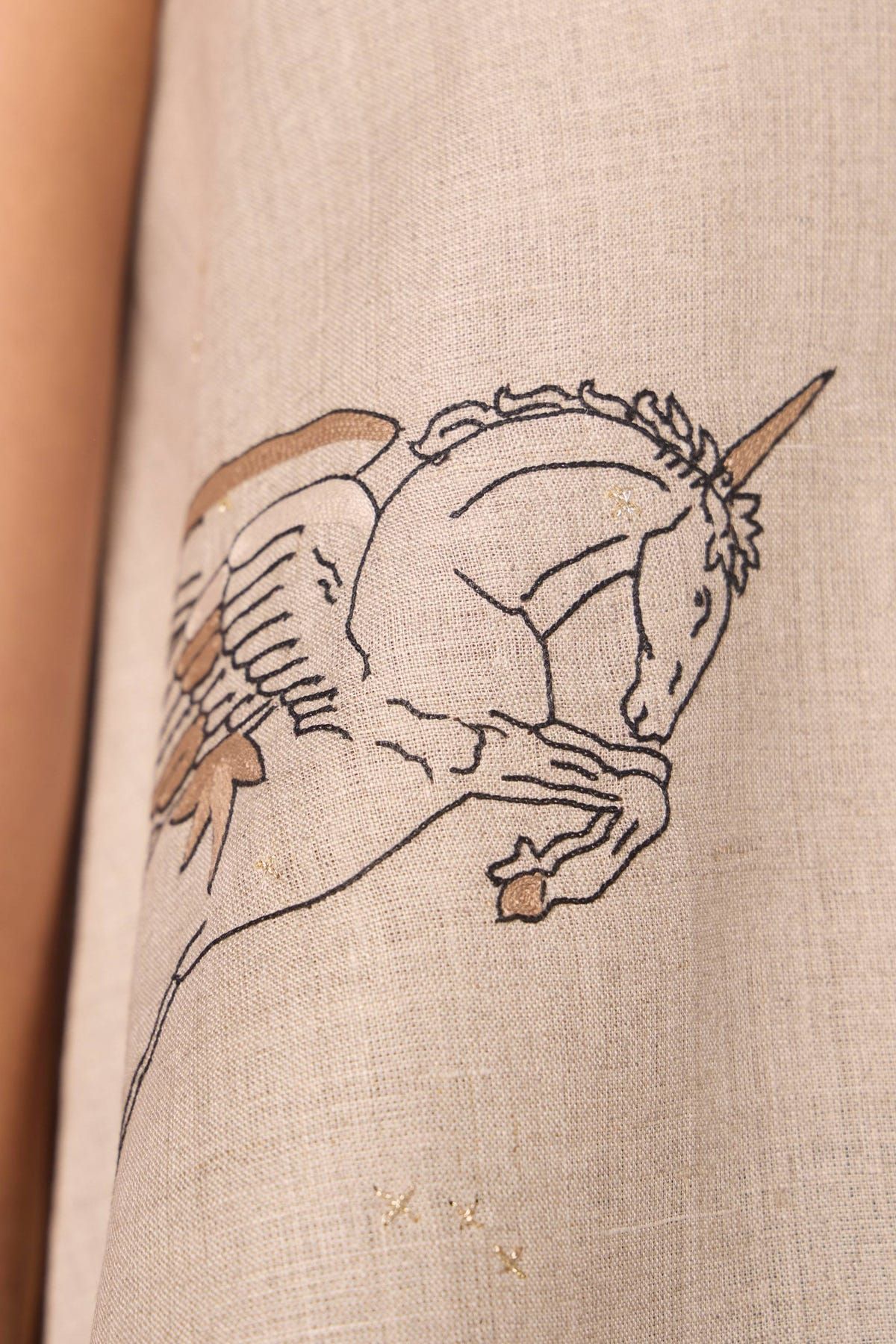 Maarah Beige Linen Halter Top - image 6