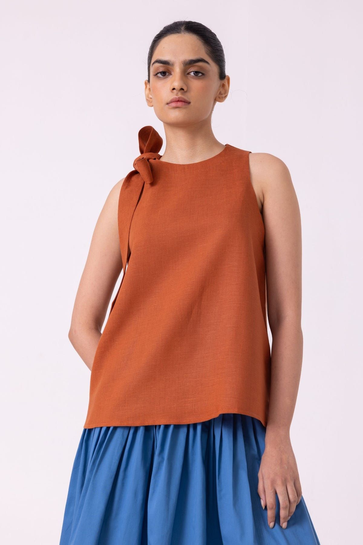 Granger Rust Linen Halter Top - image 6