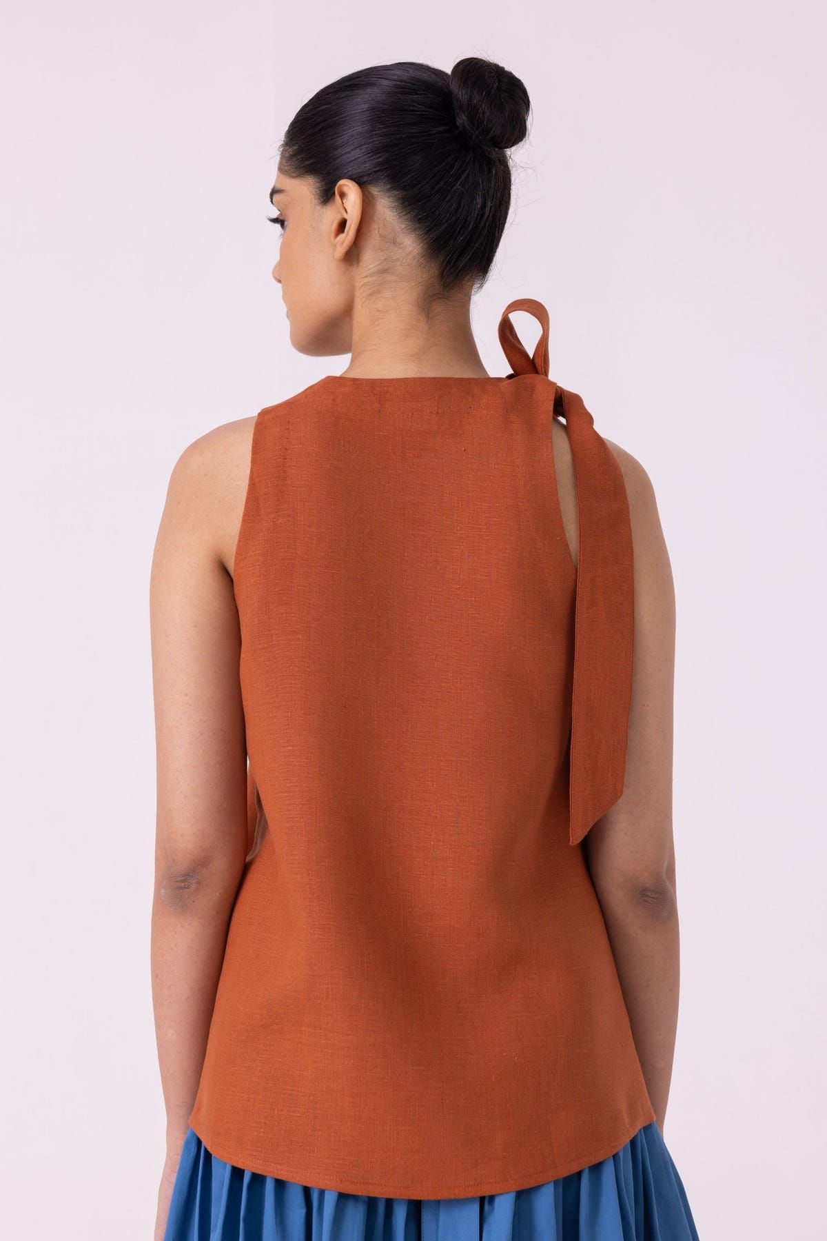 Granger Rust Linen Halter Top - image 9