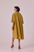 Amara Olive Linen Tunic view 11