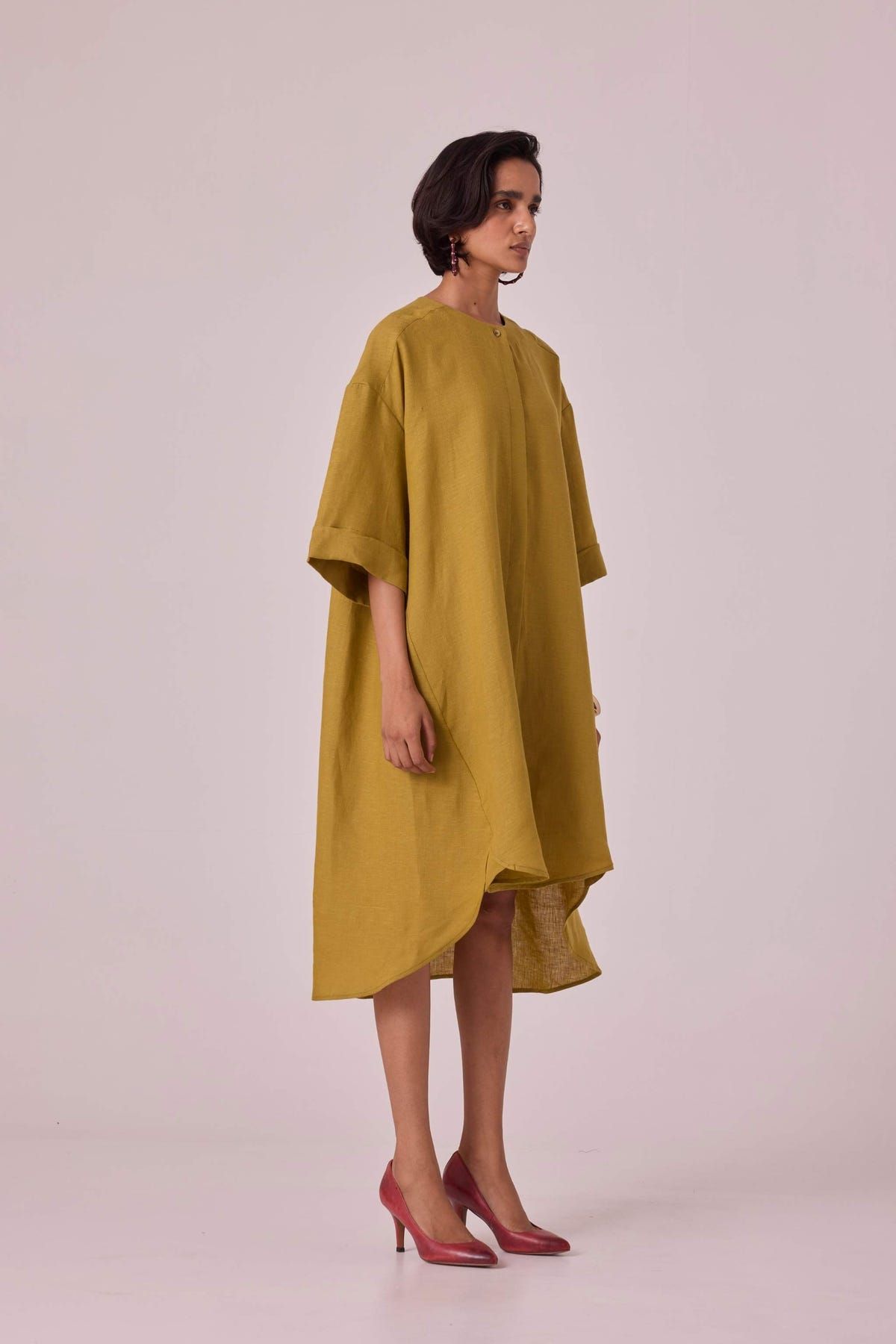 Amara Olive Linen Tunic - image 2
