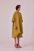 Amara Olive Linen Tunic view 2