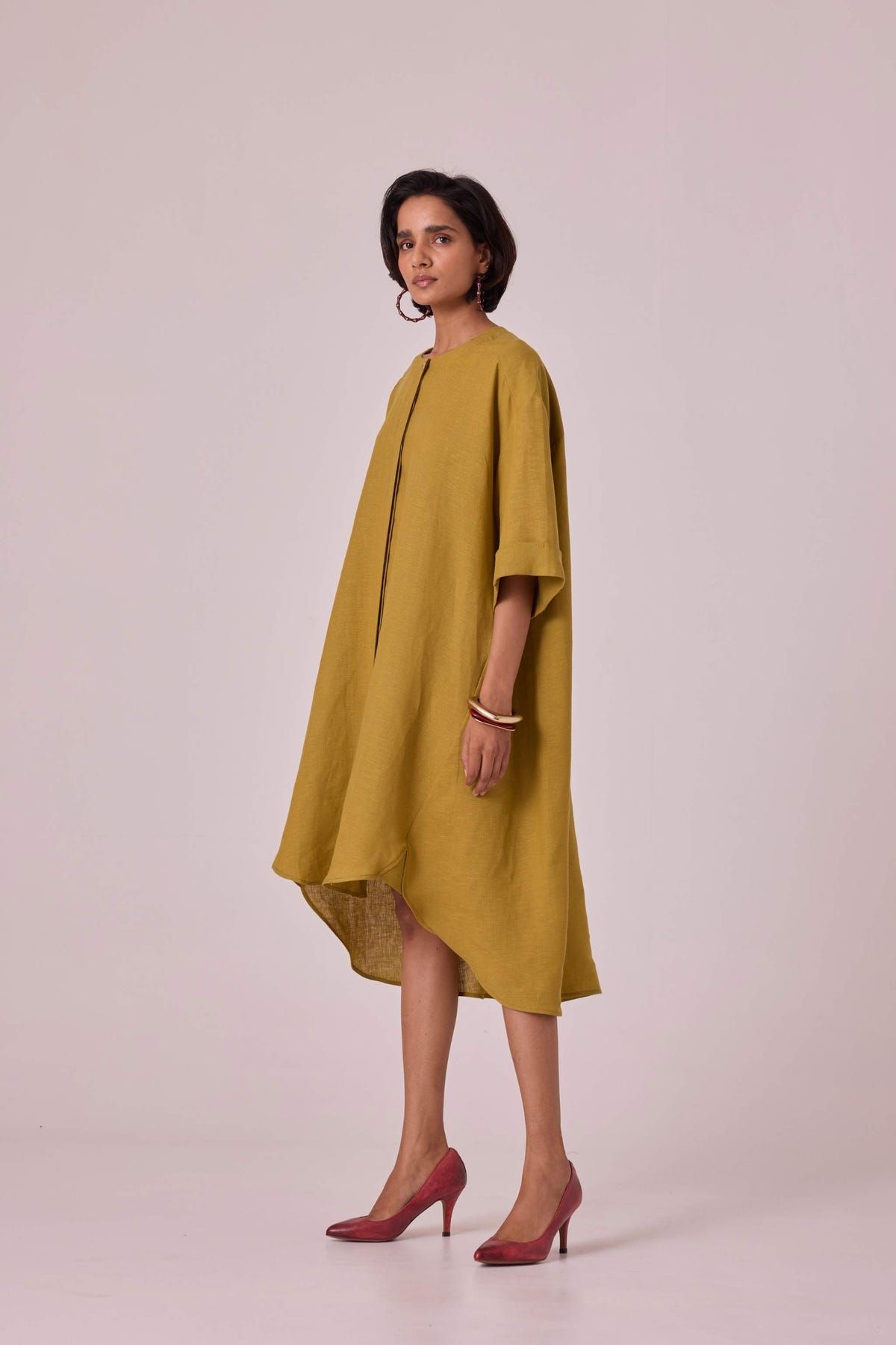 Amara Olive Linen Tunic - image 3