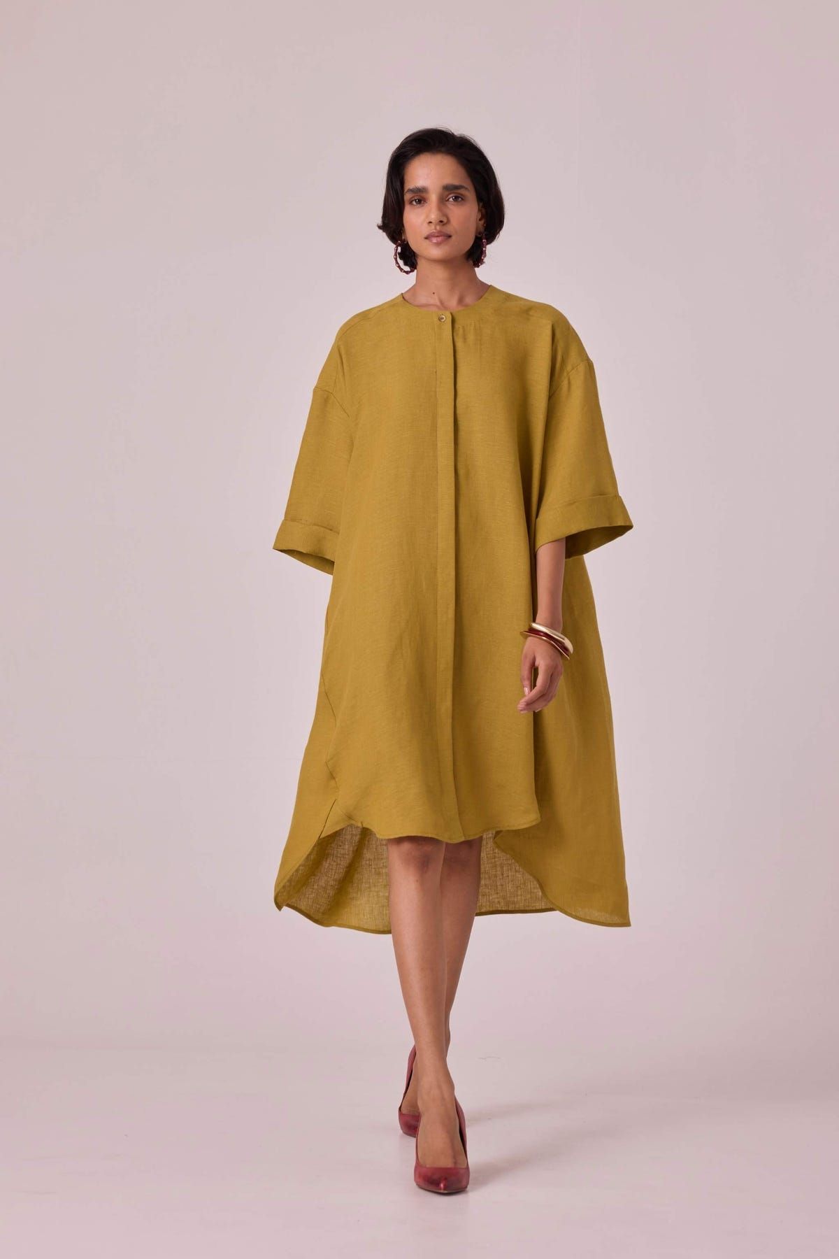 Amara Olive Linen Tunic - image 6
