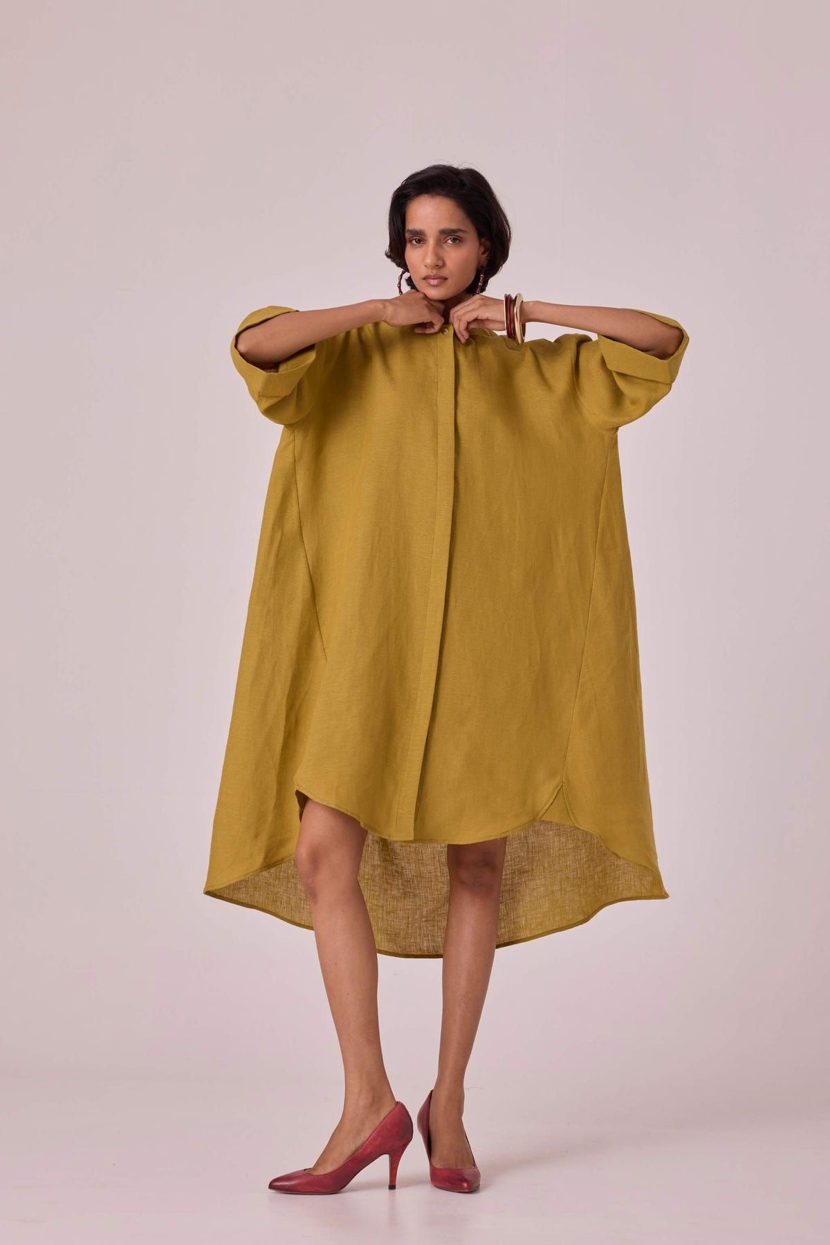 Amara Olive Linen Tunic - image 7