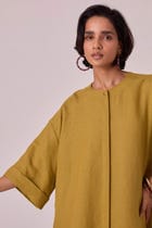 Amara Olive Linen Tunic view 9