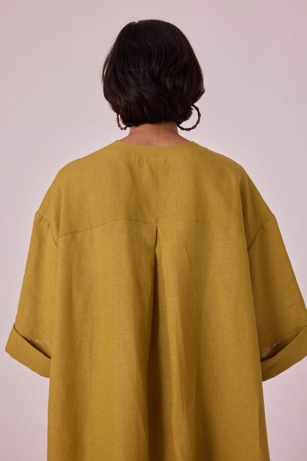 Amara Olive Linen Tunic - image 10