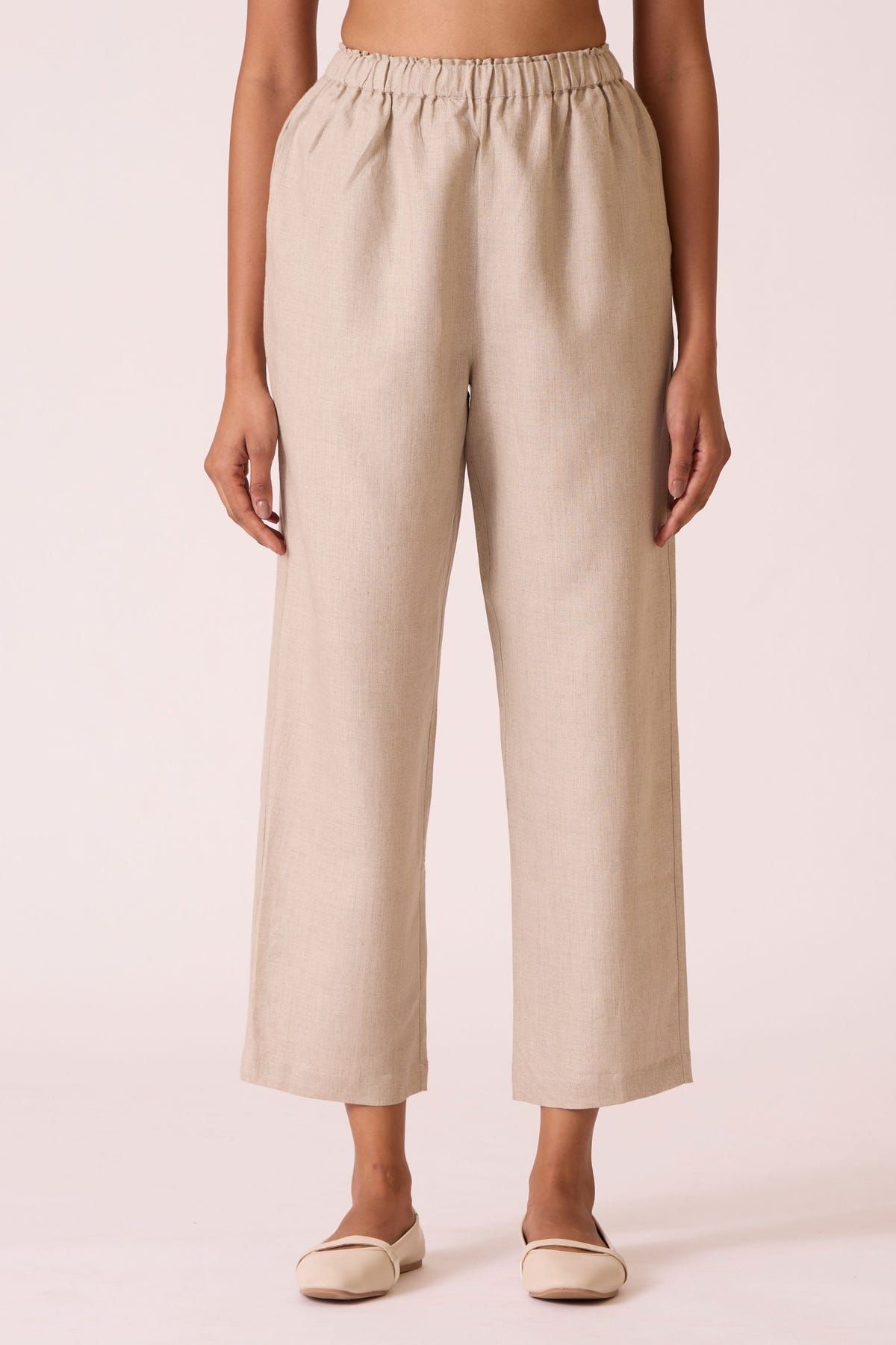 Torri Beige Linen Trousers - image 1