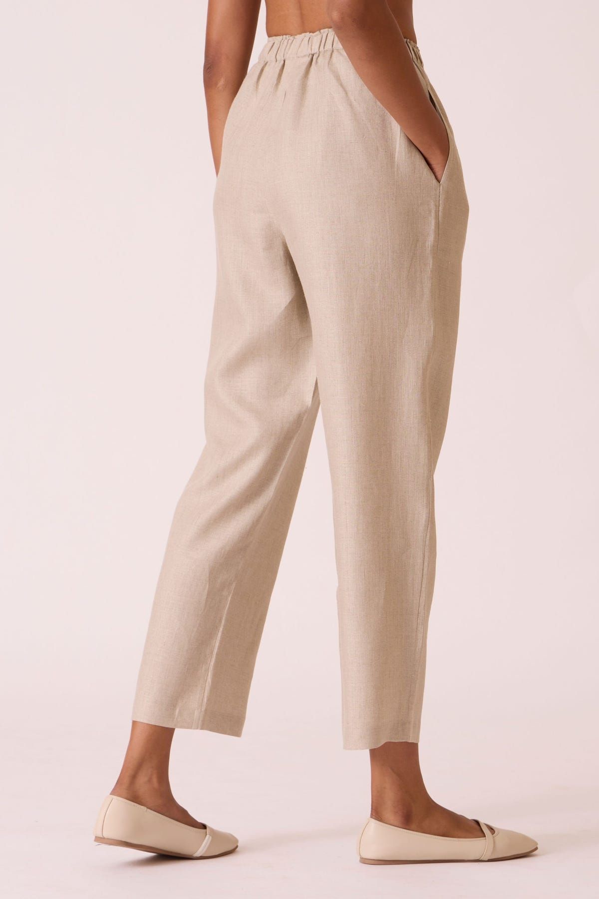 Torri Beige Linen Trousers - image 4