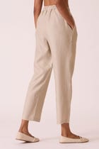Torri Beige Linen Trousers view 4