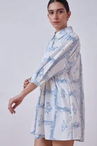 Puro Blue Hand Printed Dress view 2