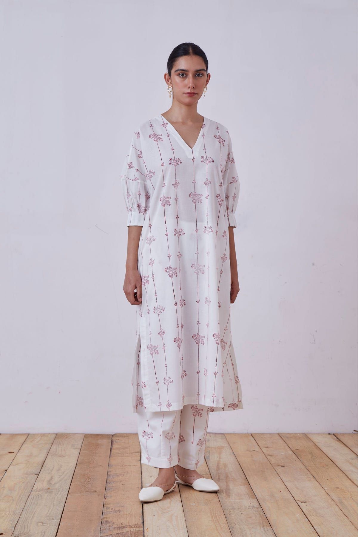 Ratan Red Hand Printed Set - image 1