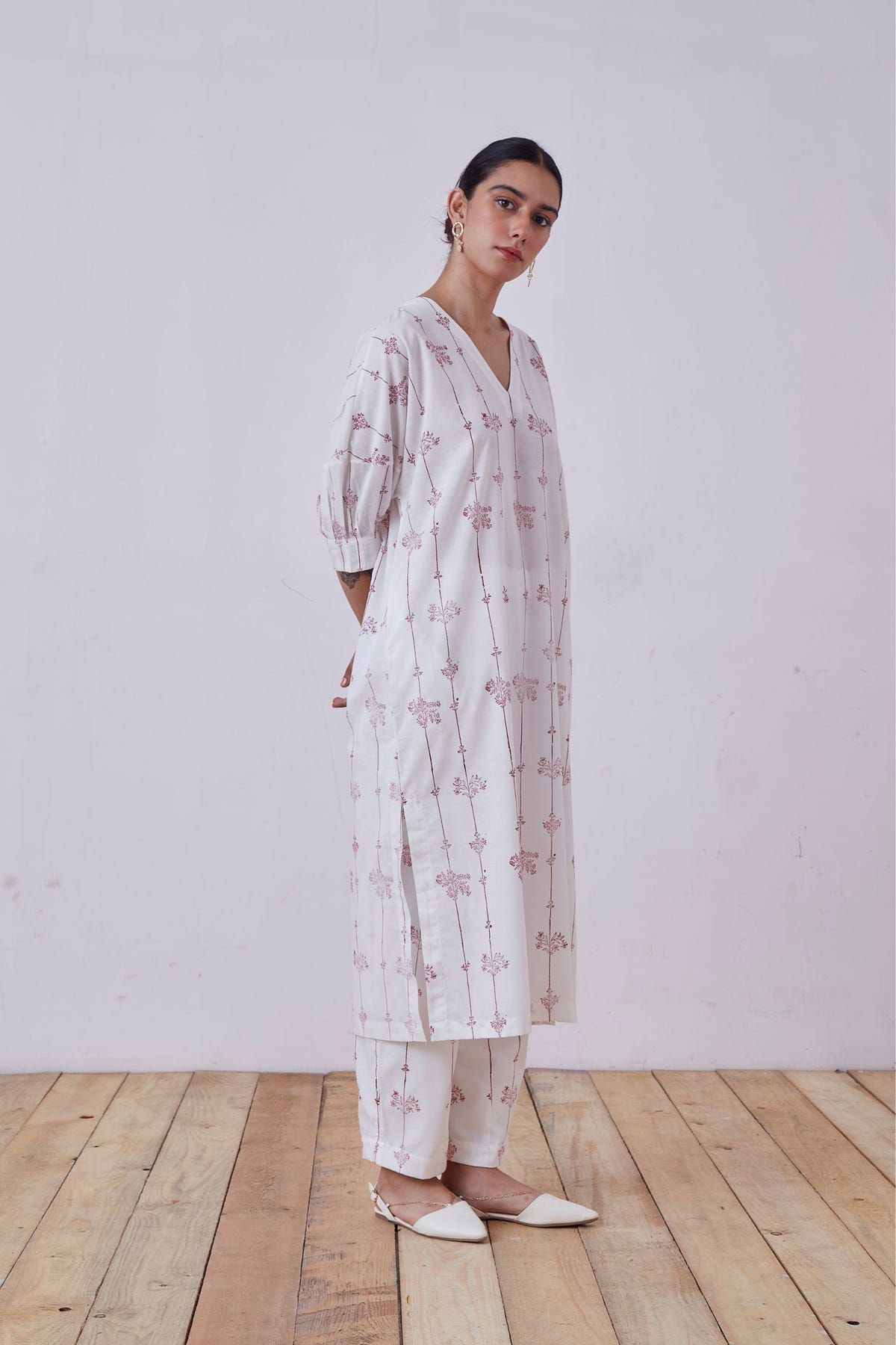 Ratan Red Hand Printed Set - image 3
