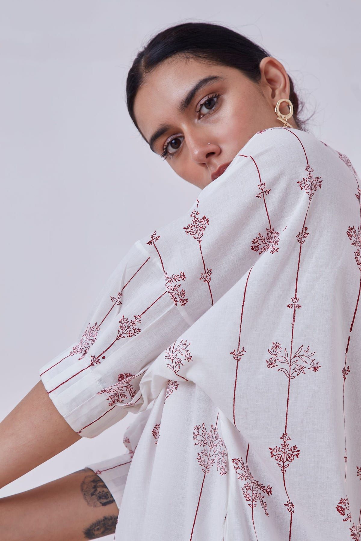 Ratan Red Hand Printed Set - image 5