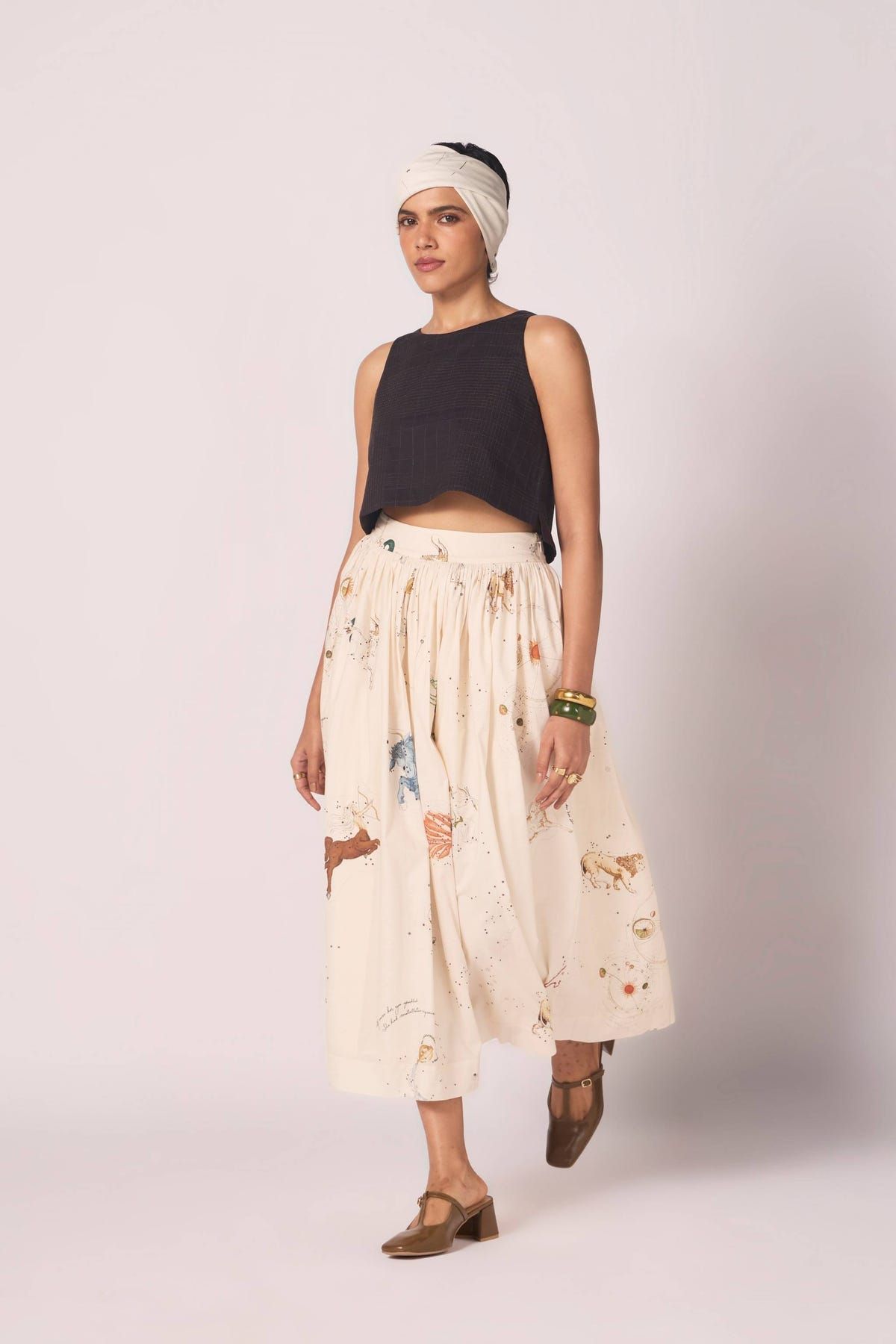 Maud Zodiac Print Cotton Skirt - image 11