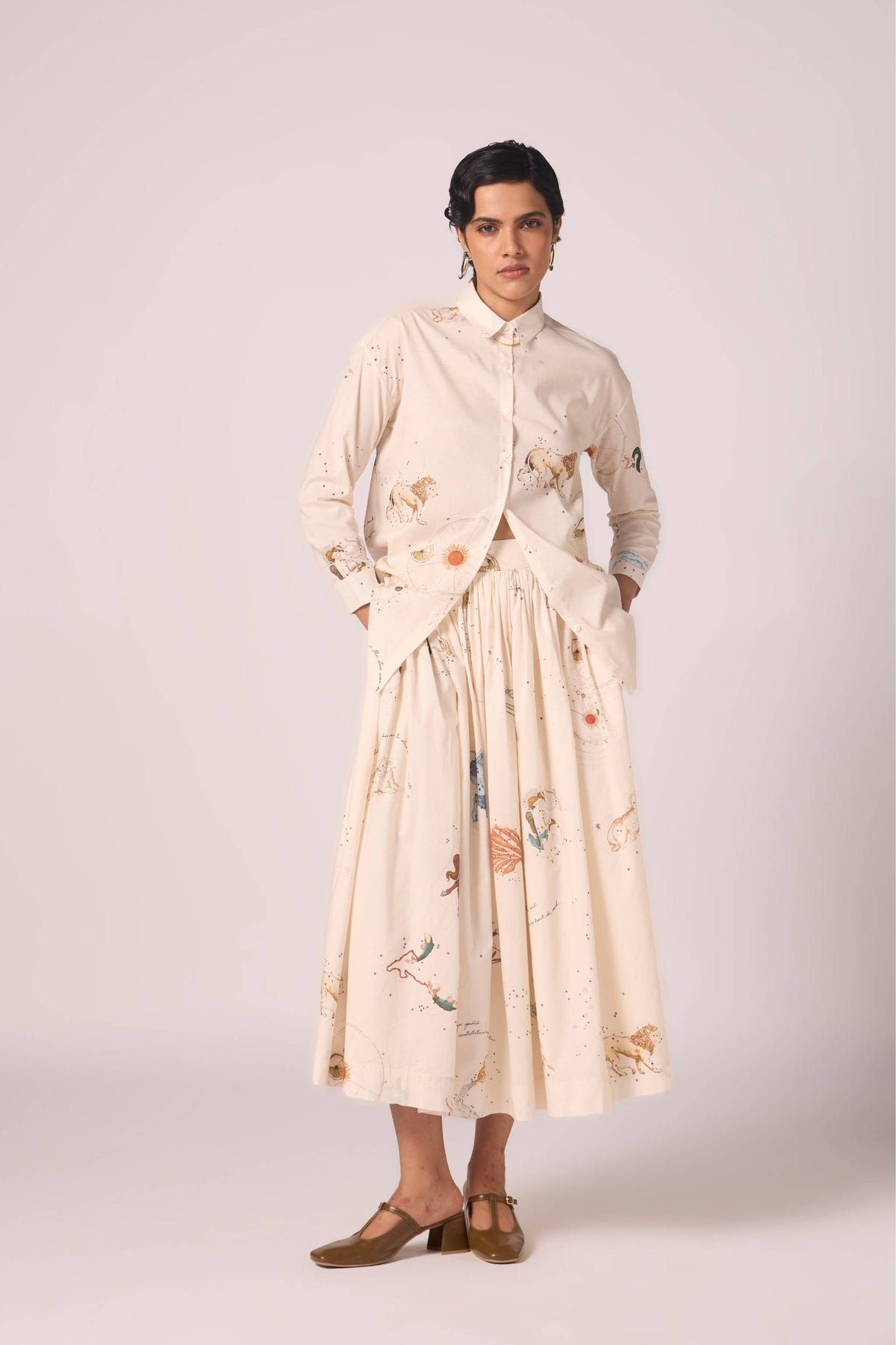 Maud Zodiac Print Cotton Skirt - image 15