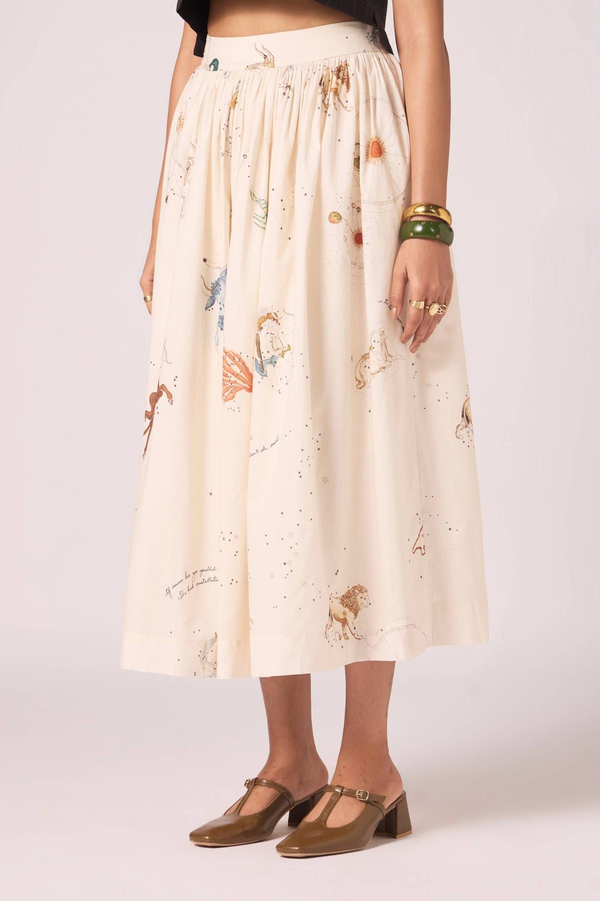 Maud Zodiac Print Cotton Skirt - image 4