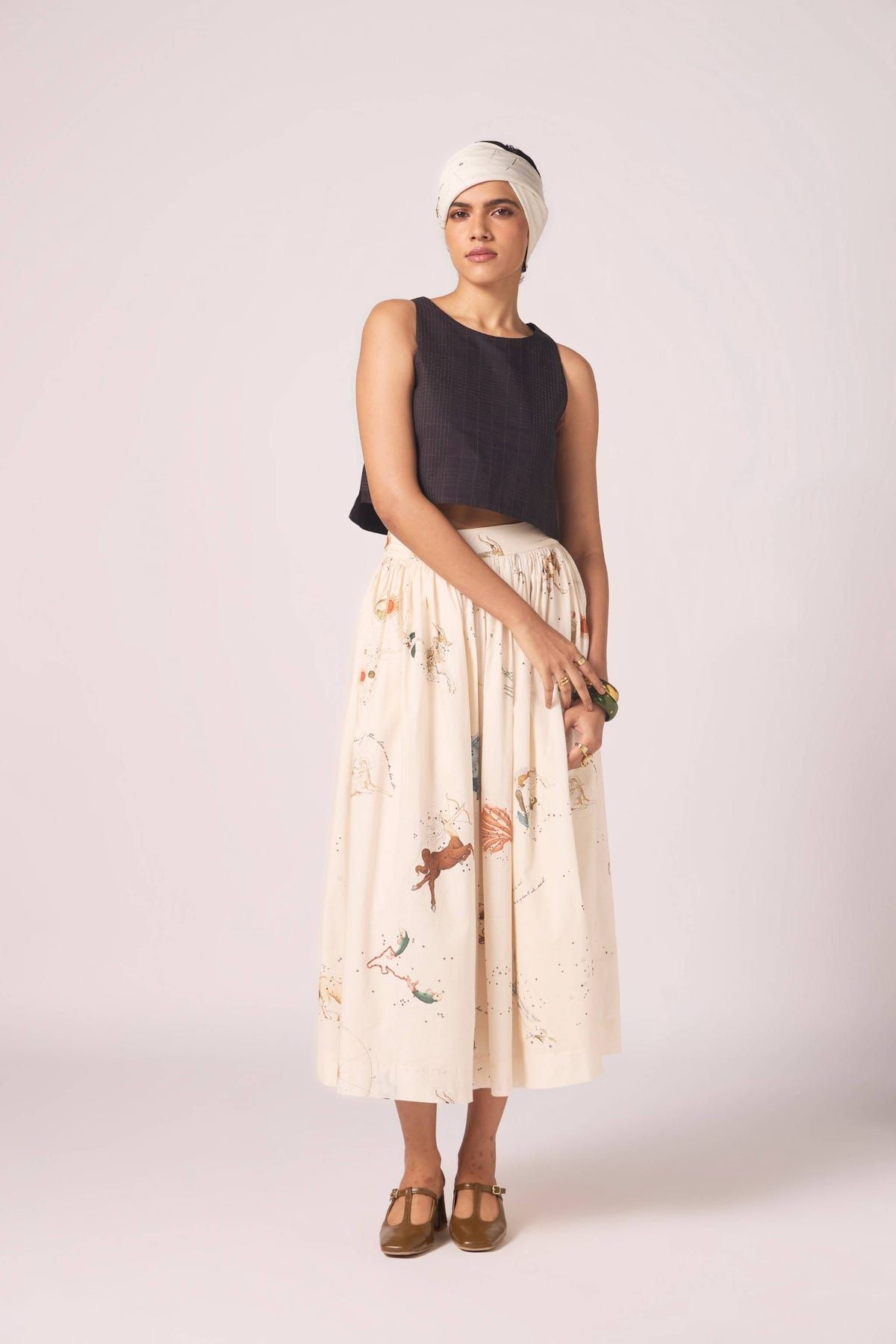 Maud Zodiac Print Cotton Skirt - image 6