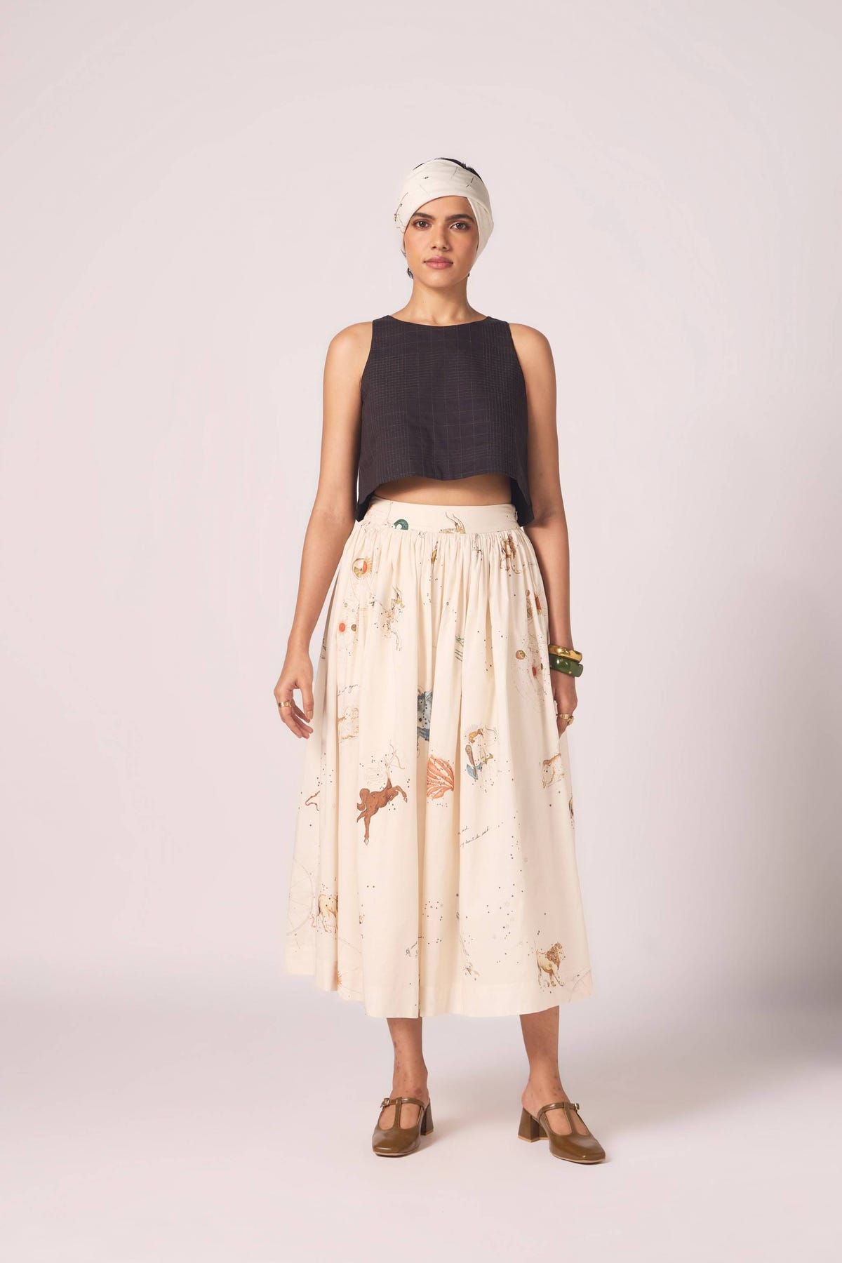 Maud Zodiac Print Cotton Skirt - image 7