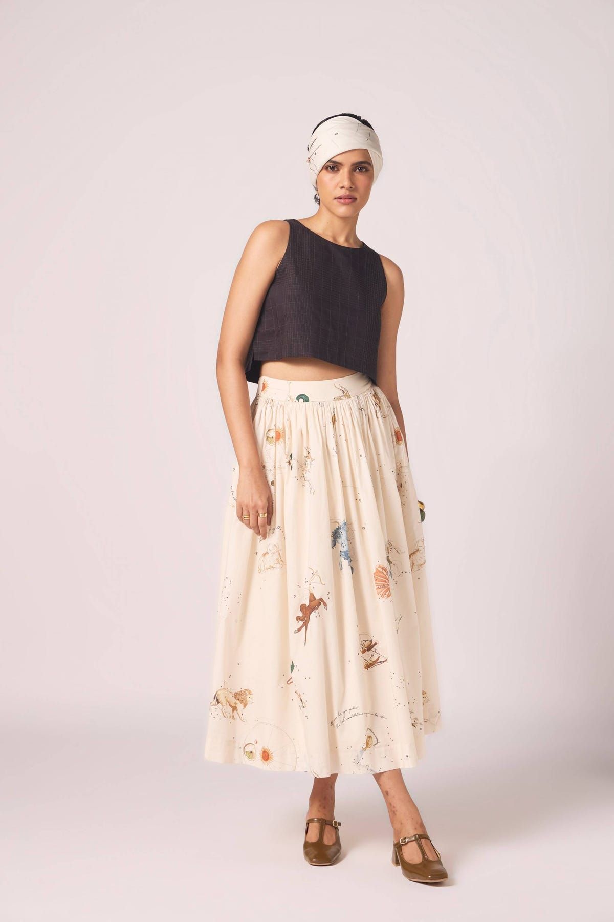 Maud Zodiac Print Cotton Skirt - image 9