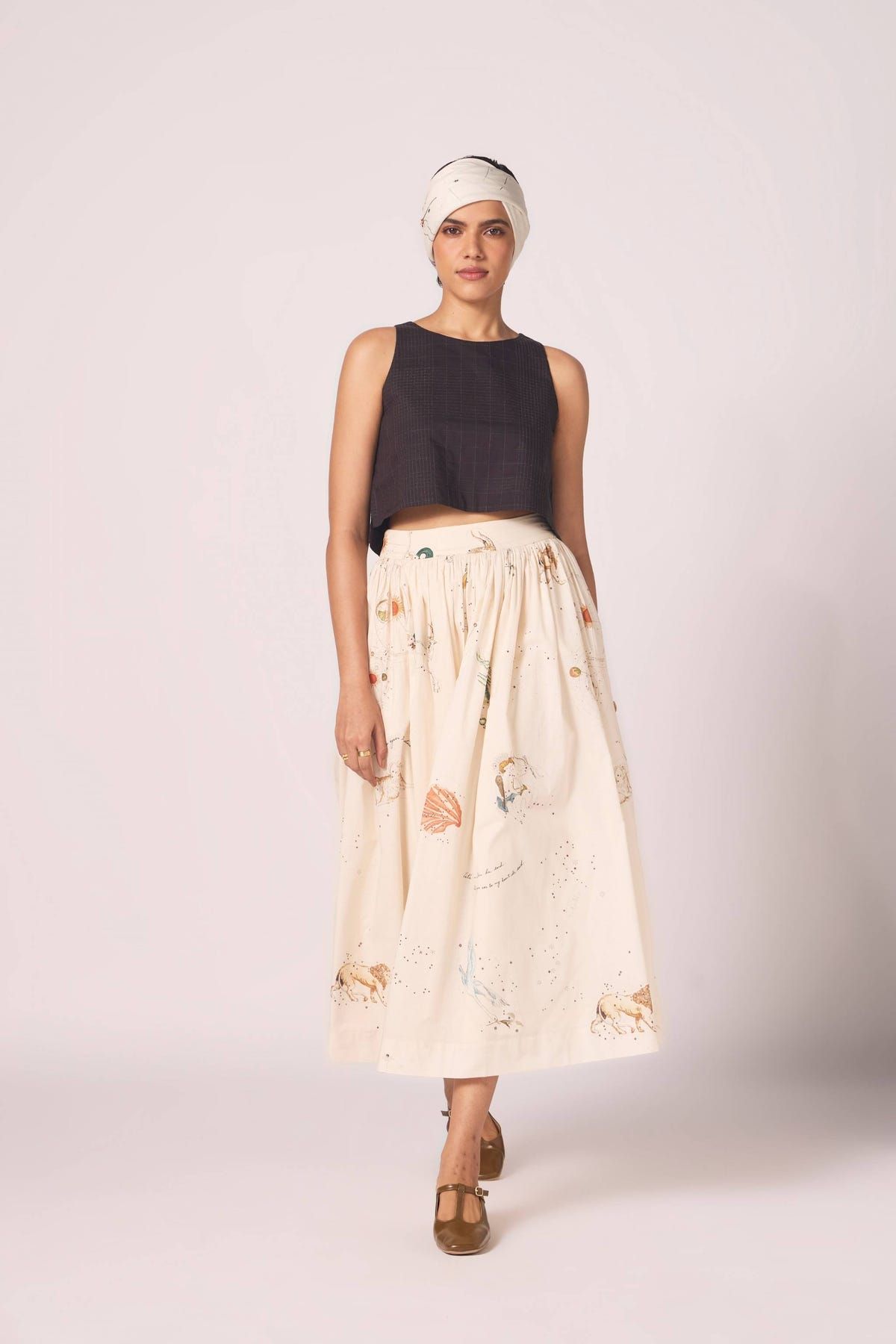 Maud Zodiac Print Cotton Skirt - image 10