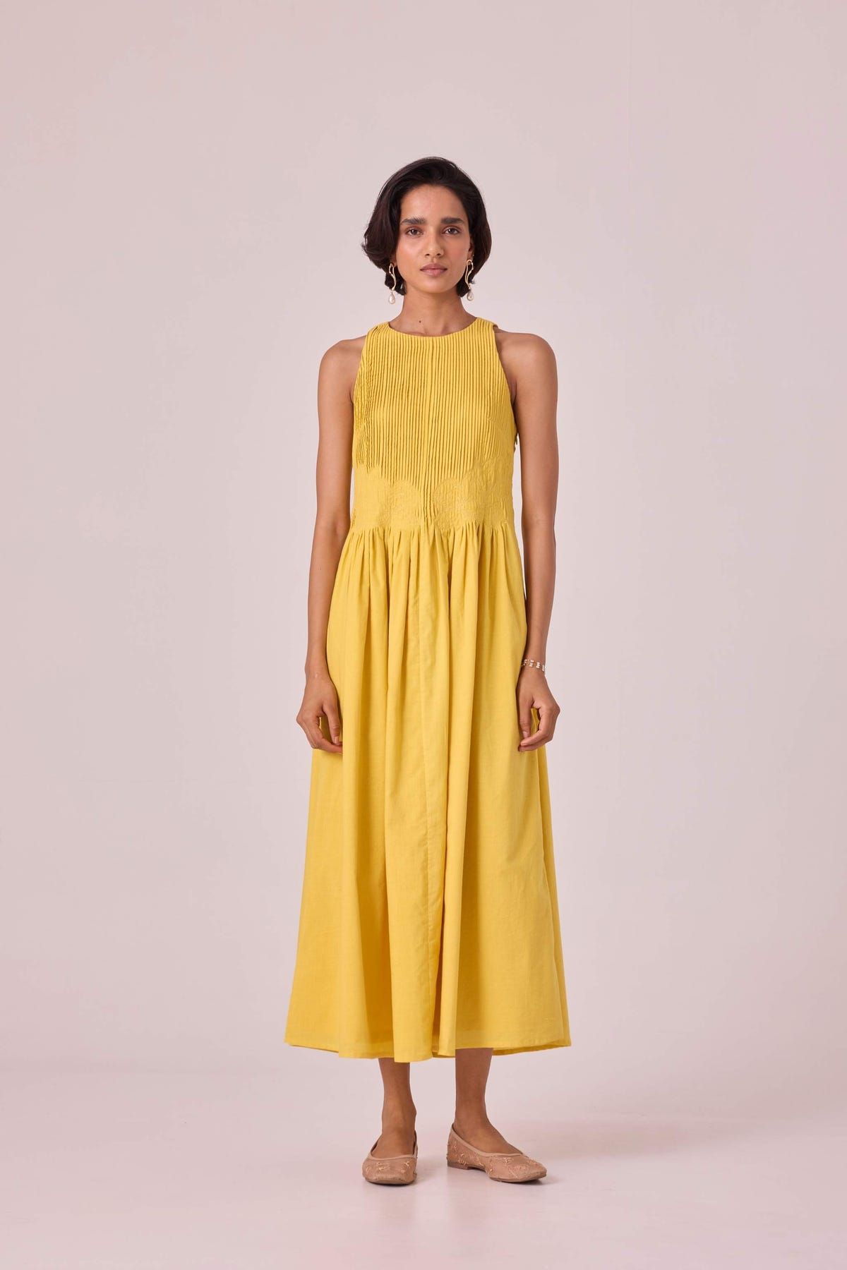 Amani Yellow Embroidered Dress - image 1