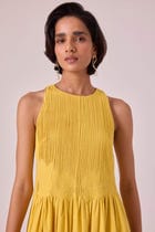 Amani Yellow Embroidered Dress view 5