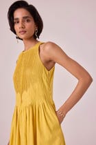 Amani Yellow Embroidered Dress view 6