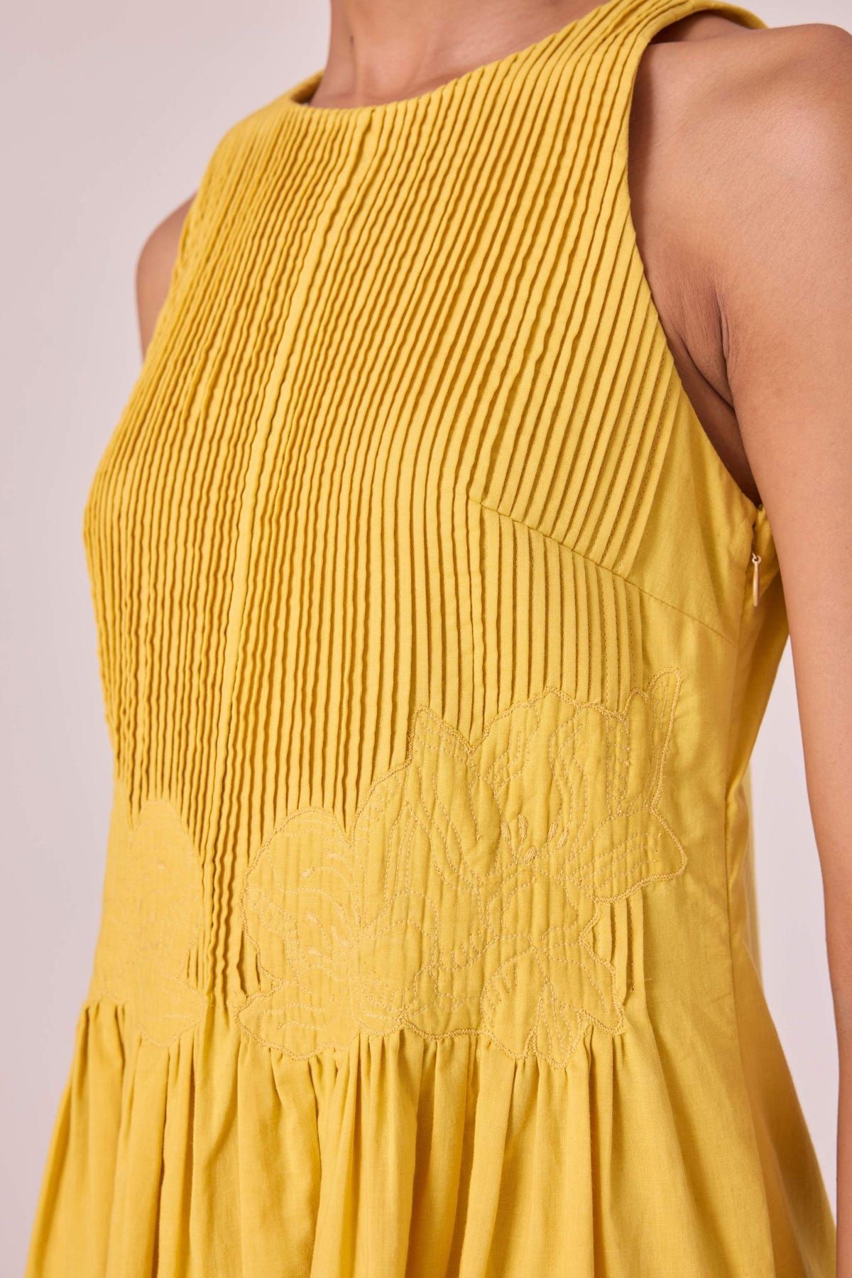 Amani Yellow Embroidered Dress - image 7