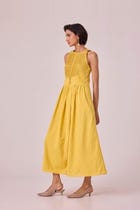 Amani Yellow Embroidered Dress view 10