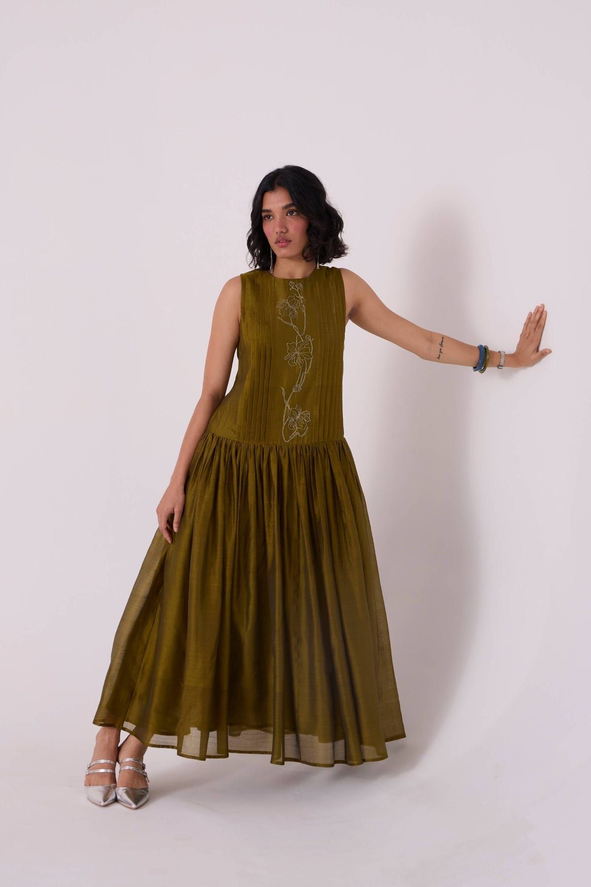 Oleg Green Handwoven Maxi Dress - image 11