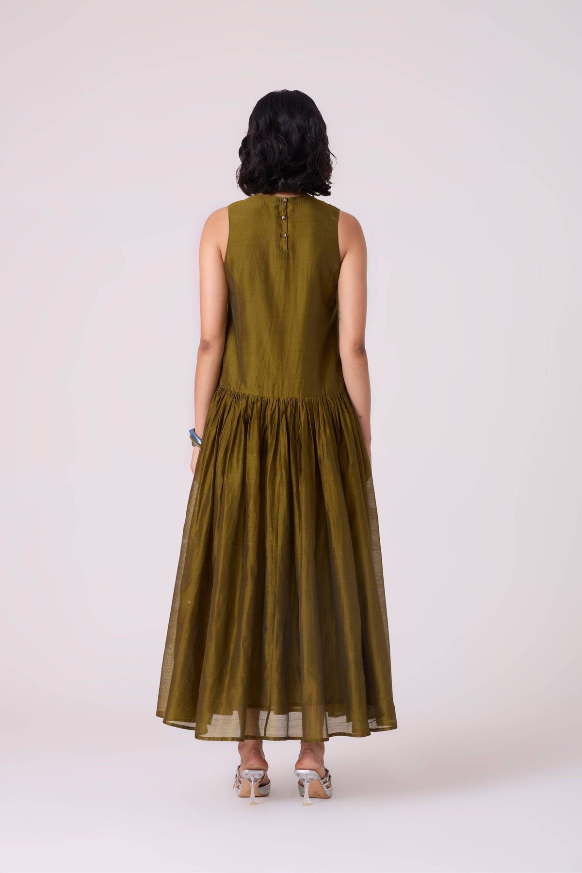 Oleg Green Handwoven Maxi Dress - image 13