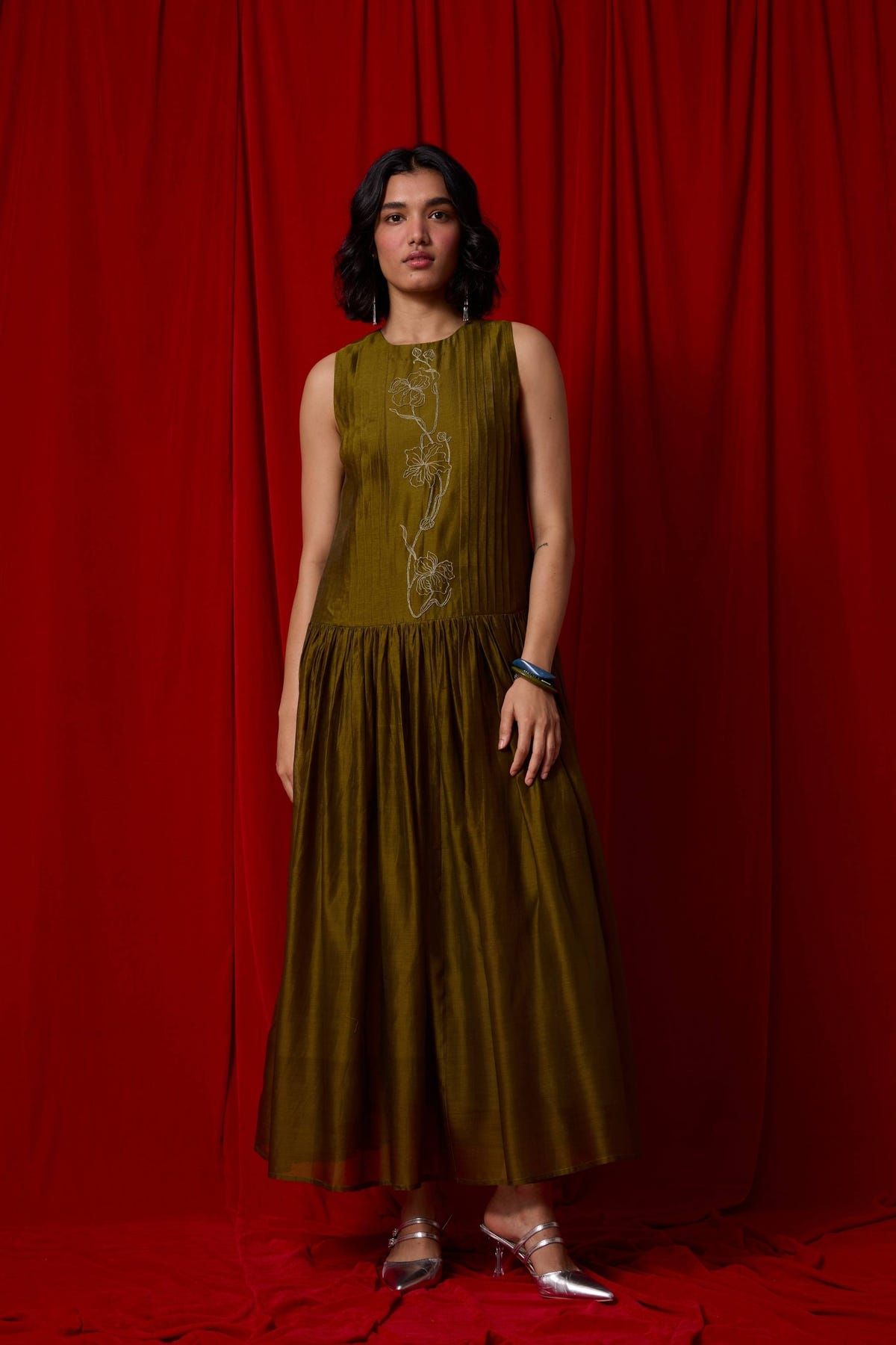 Oleg Green Handwoven Maxi Dress - image 14