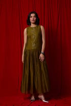 Oleg Green Handwoven Maxi Dress view 14