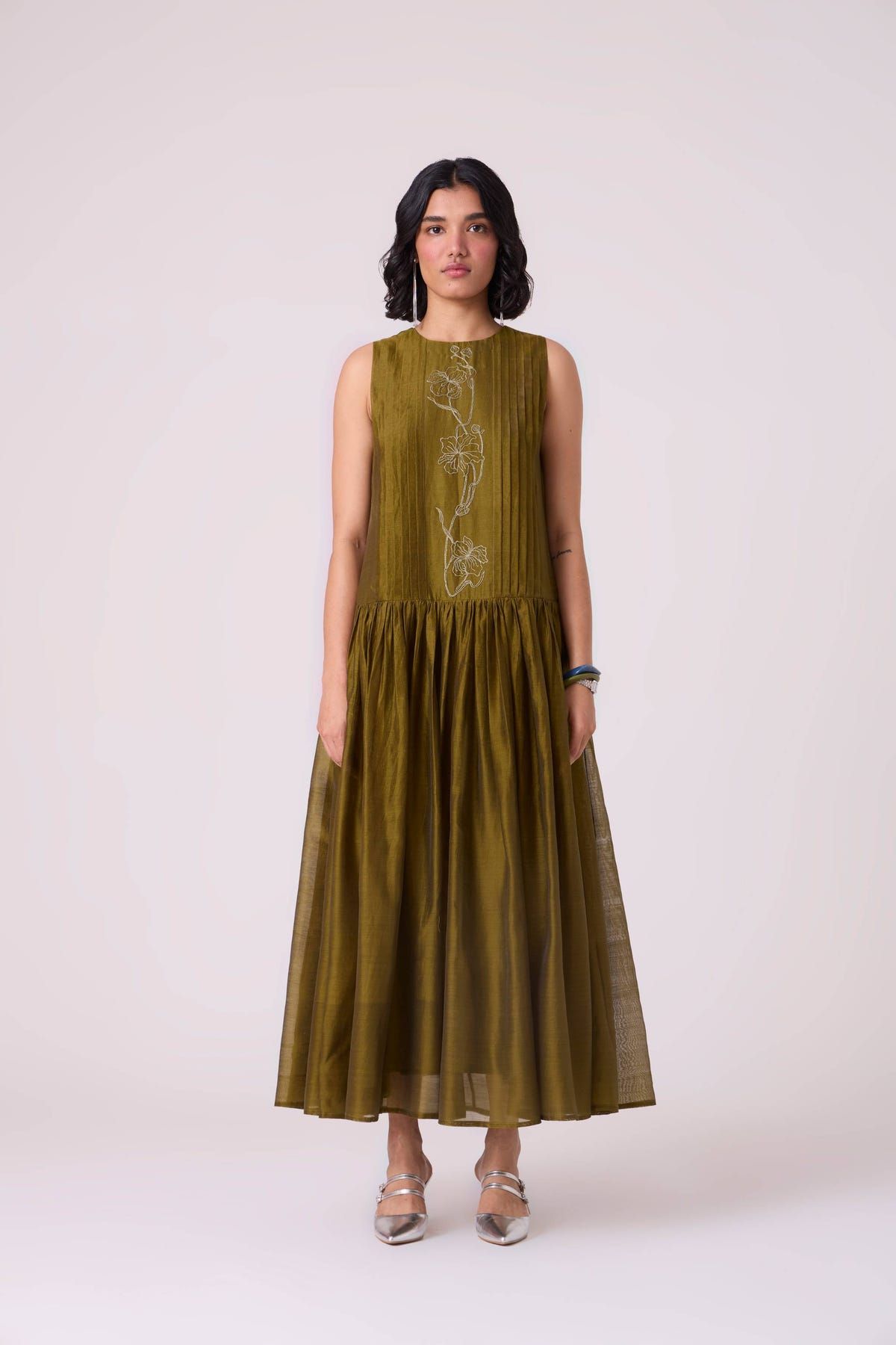 Oleg Green Handwoven Maxi Dress - image 2