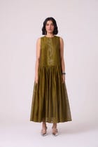 Oleg Green Handwoven Maxi Dress view 2
