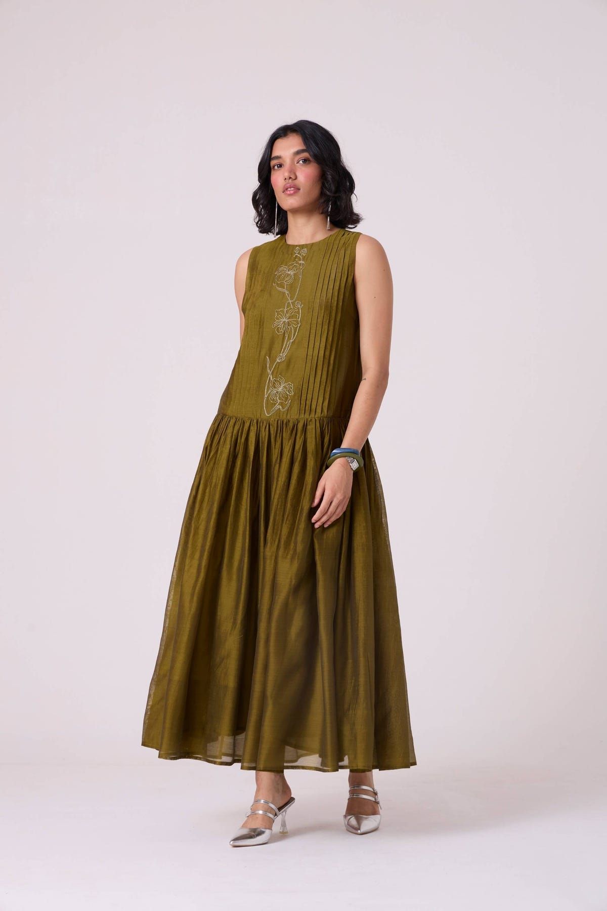 Oleg Green Handwoven Maxi Dress - image 5