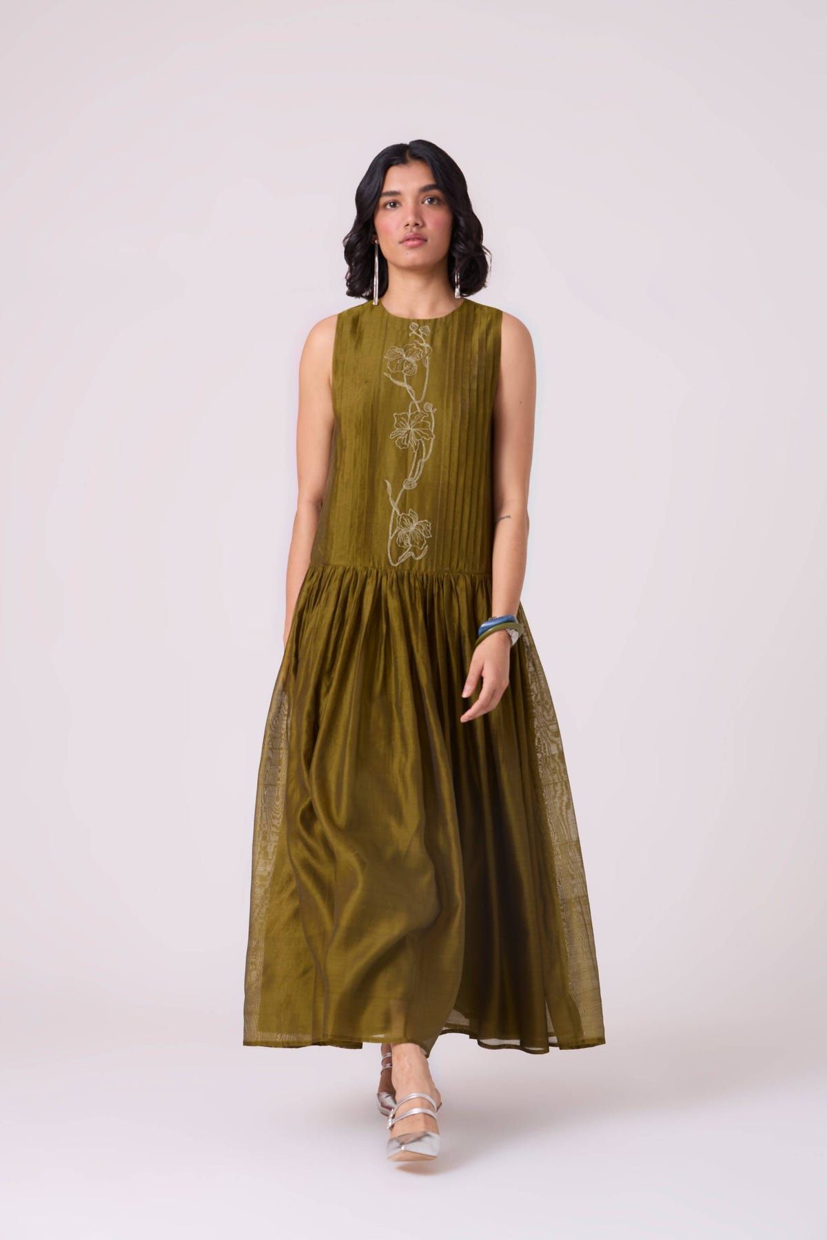 Oleg Green Handwoven Maxi Dress - image 10