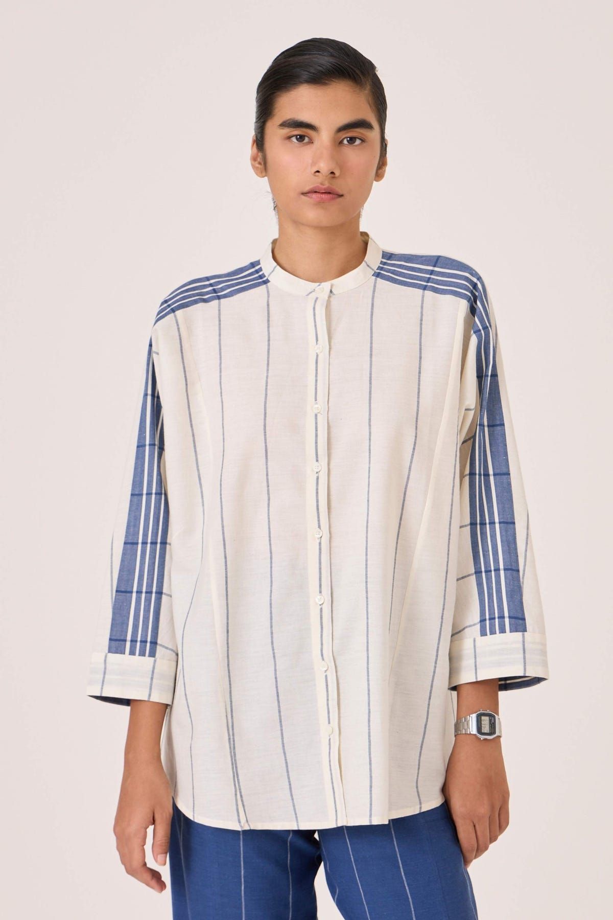 Amer Off White Handwoven Boxy Shirt - image 2