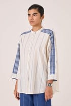 Amer Off White Handwoven Boxy Shirt view 3