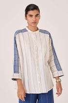 Amer Off White Handwoven Boxy Shirt view 4