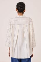 Amer Off White Handwoven Boxy Shirt view 8