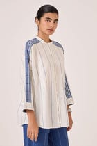 Amer Off White Handwoven Boxy Shirt view 9